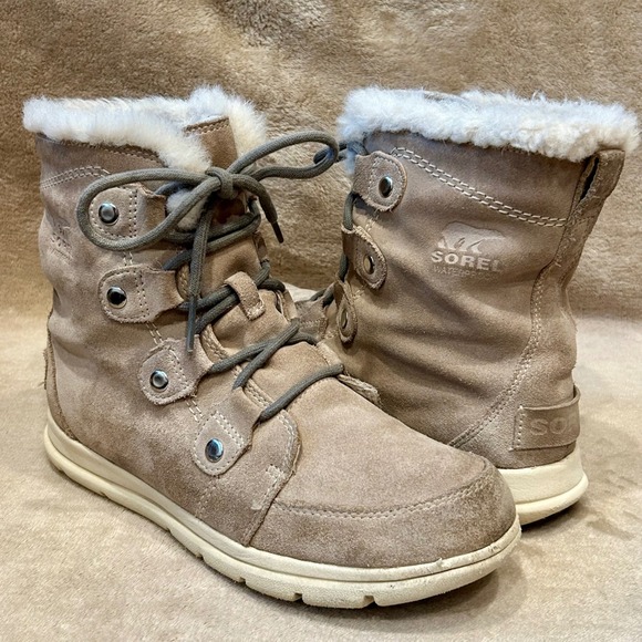 Sorel Womens Sz 9 Explorer Il Joan Boots Winter Waterproof Tan Suede NL3424-271 - Picture 1 of 11